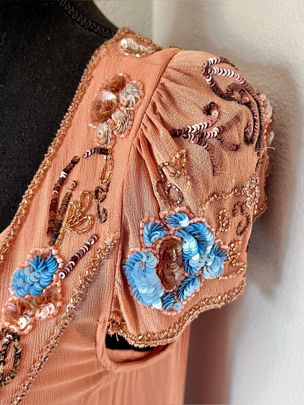 RARE EXC • Free People Magic Garden Dress in Peach • - Picture 4 of 15